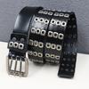 European and American Belts for Men and Women with Neutral Trends, Dark Style, Hollow Rivet Belt, Girlfriend-punk Style, Versatile Jeans Belt