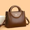 Women Textured Faux Leather Handbag with Detachable Crossbody Strap for Daily Commute