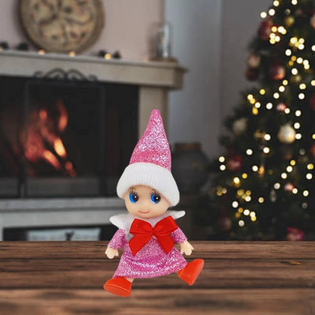 Christmas Elf Doll Figurine Desktop Ornament Adornment Collecting Xmas Decorations for Festival