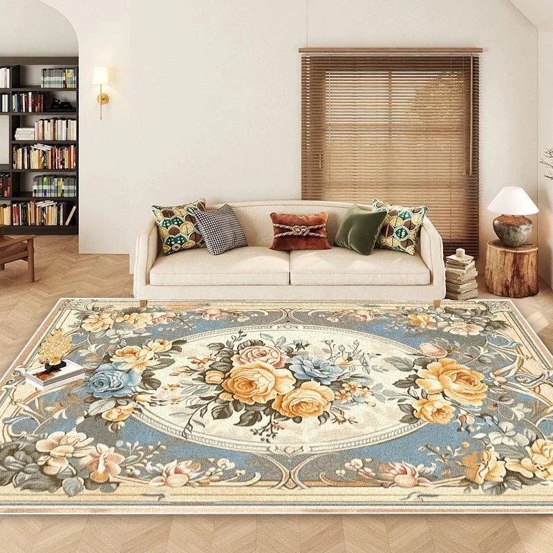 Nordic Style Flower Carpets for Living Room High-grade Floral Decoration Bedroom Large Area Rugs Non-slip Lobby Sofa Area Mats