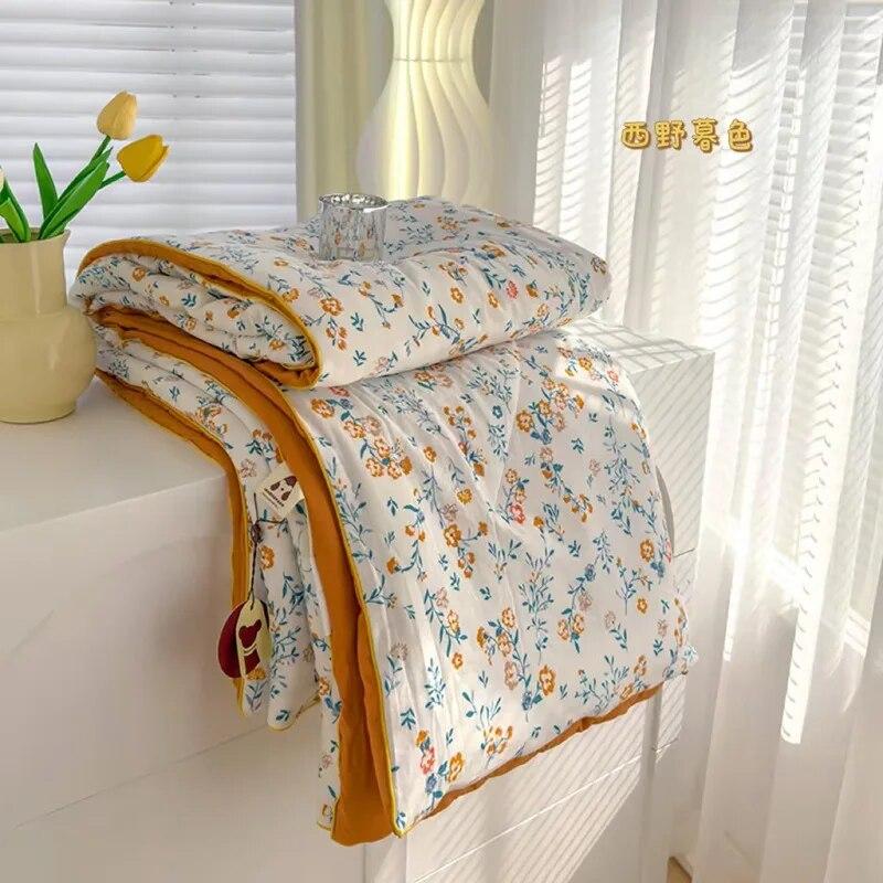 Summer Lightweight Thin Comforter Cooling Air-condition King Queen Size Quilt Throw Blanket Bedspread for Single Double Bed Sofa