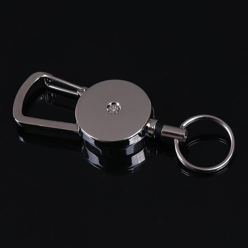 1Pc Retractable Pull Key Ring Chain Clip Carabiner Holder Recoil Extends
