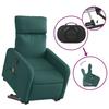 Electric Massage Recliner with Rising Function Dark Green Fabric