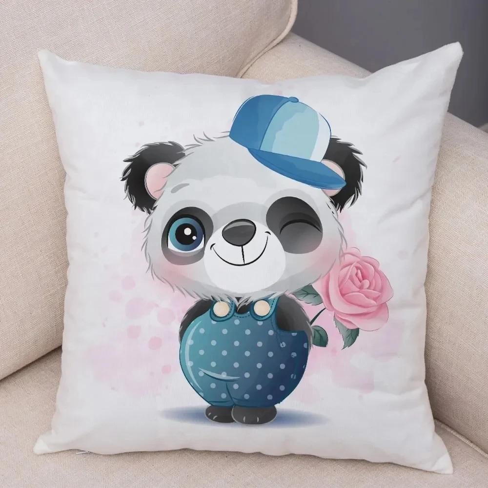 Kreslený Čínský Panda Dekorativní Povlak na Polštář Ozdoby do Auta Kancelář Obývací Pokoj Pohovka Domácí Povlak na Polštář