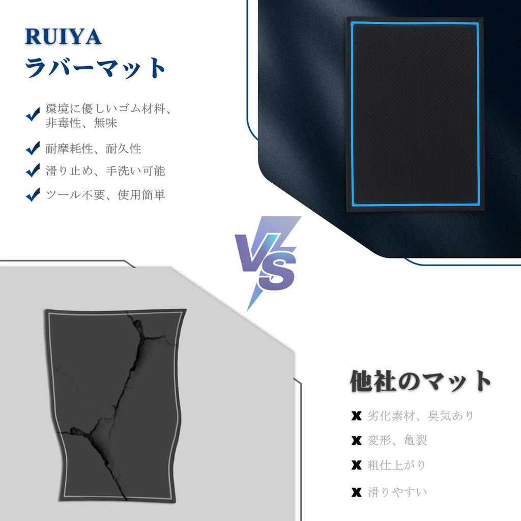 RUIYA Rubber Mats for Daihatsu Mira Door Pocket Console Storage Box Interior Car Noise Reduction eS (2nd Generation) LA350S/360S, Mats, Mats,