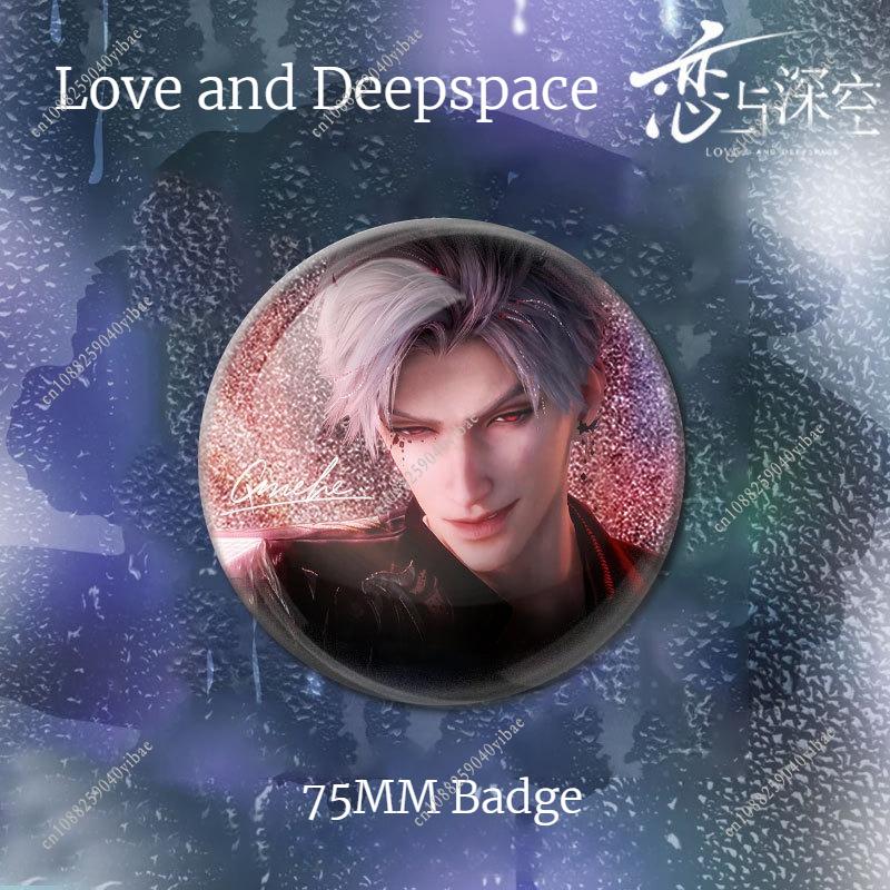 75MM Love and Deepspace Sylus Xavier Zayne Rafayel Caleb Spotlight Romance Stage Badge Anime Cosplay Brooch Pin Game Fans Gift