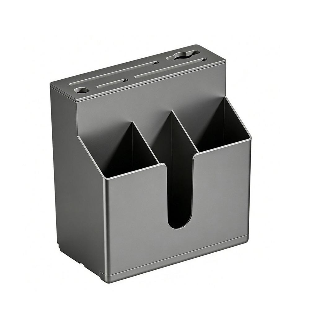 Plastic Integrated Cutlery Holder Wall Mounted Cutter Holder Chopstick Storage Rack for Storing серый
