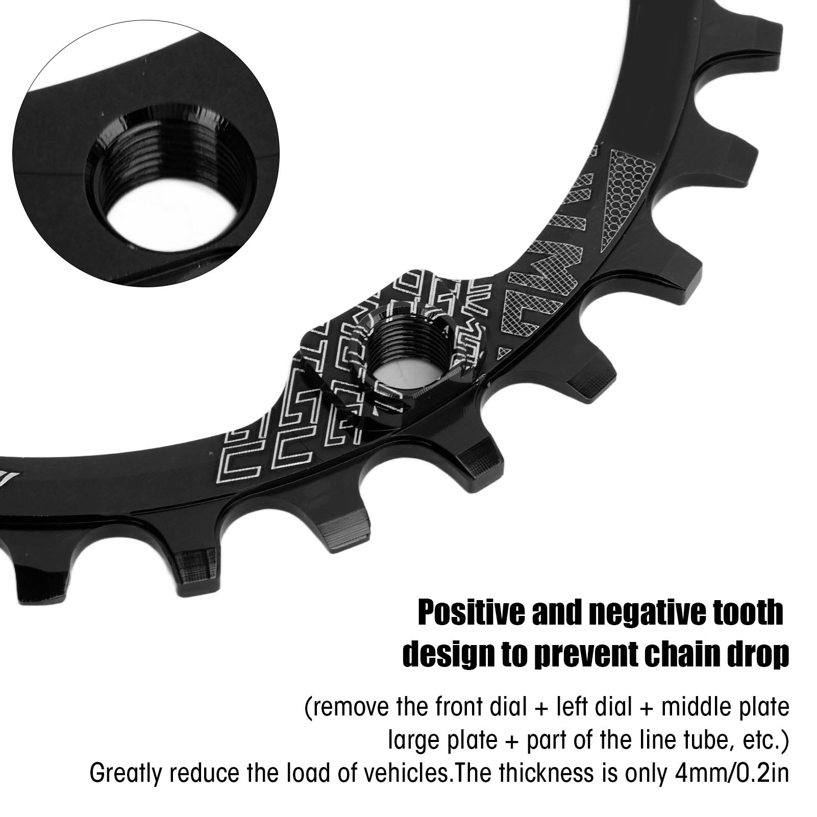 104BCD Single Speed Chainring Aluminum Alloy 30T Chainring Crank Accessories for Mountain Bike