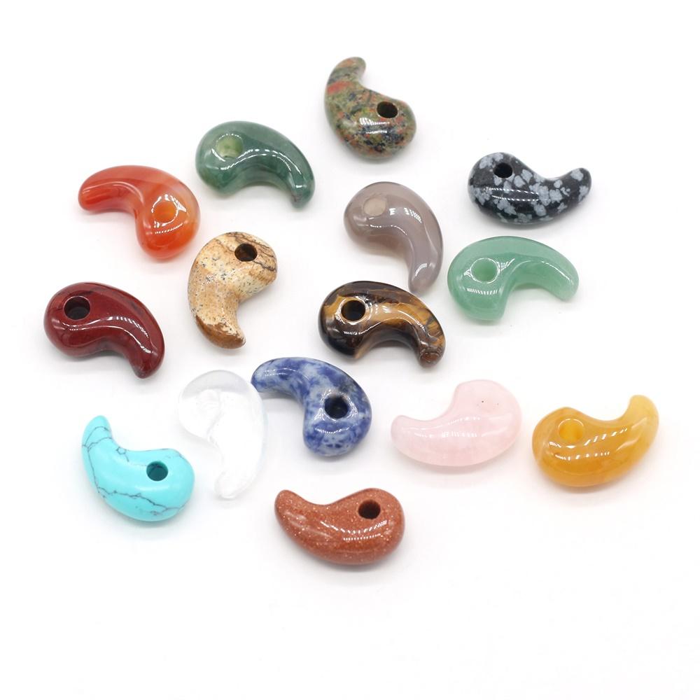 5 szt., Wisiorki z kryształami leczniczymi Reiki, Energia Kamień Naturalny Wisiorki w kształcie przecinka Zawieszki do samodzielnego tworzenia naszyjnika kolczyków Akcesoria dekoracyjne, Prezenty do tworzenia biżuterii