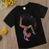 Abbigliamento Estivo per Bambine T-shirt per Bambini con Stampa Acquerello 3D Danza T-shirt Nera a Maniche Corte per Bambine Top Sportivi Regalo di Compleanno