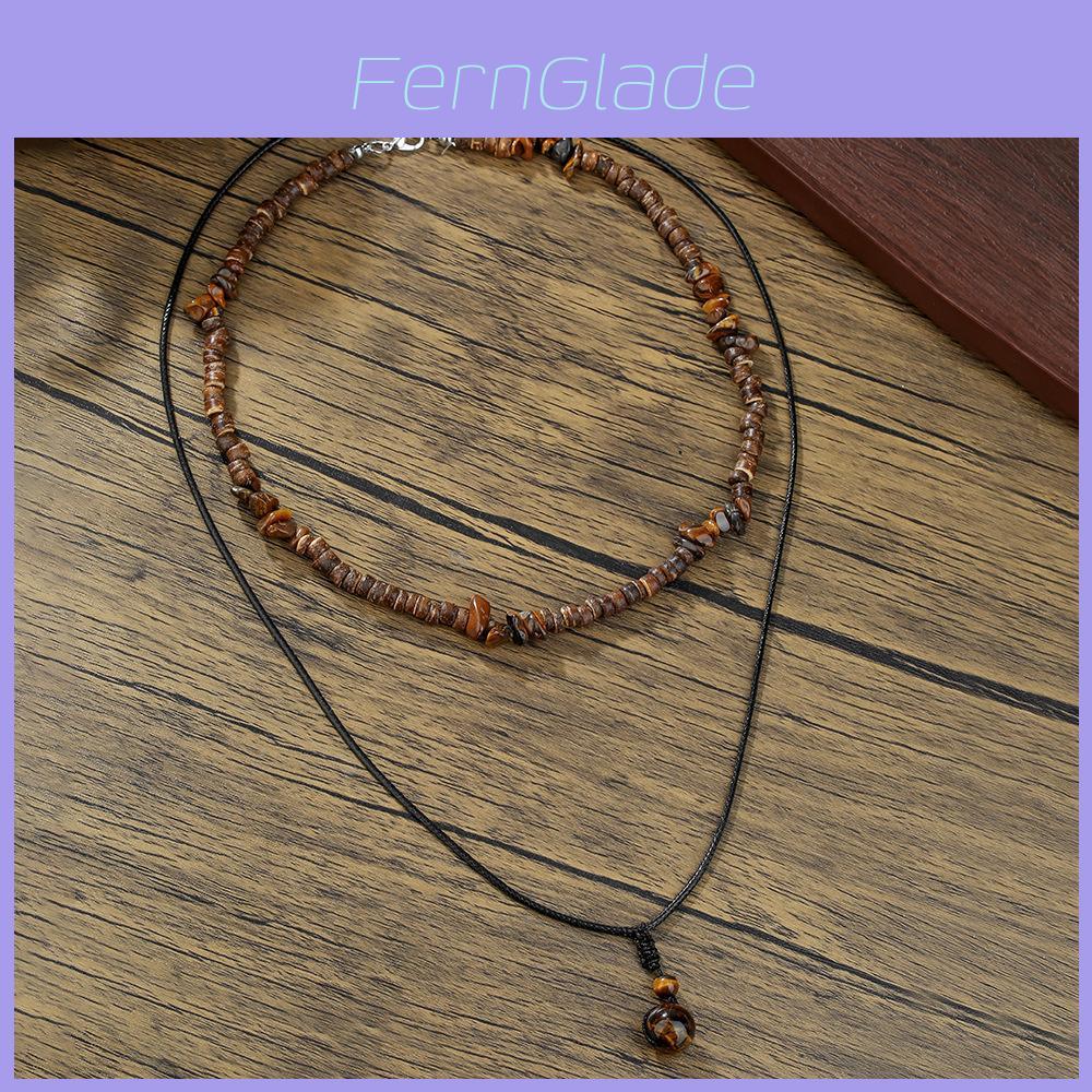 Artificial Turquoise Multilayer Collar Necklace With Geometric Pendant For Boho Women