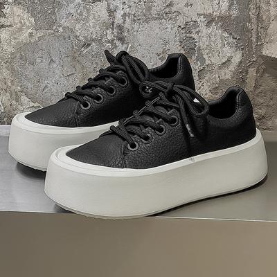 Nische Trend Design, dicksohlige höhenerhöhende Herrenschuhe, weiße Schuhe Plateau-Schuhe Herren weiße Sneakers Schuhe Zapatos