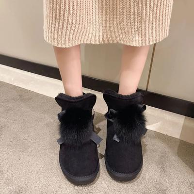 Bottes de Neige Cheville Mode Femme Mode 2024 Bottines Tabi Plates Chaussures pour Femme En Promotion Confortables et Élégantes Rembourrées Y2k 39 Peluche