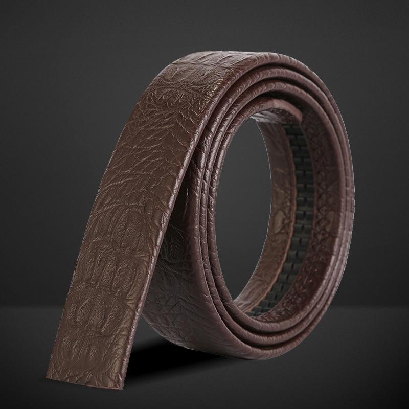 Belt for Men's Genuine Leather Crocodile Leather Pattern Automatic Buckle Belt for Men's Cowhide Straps Casual Business