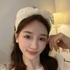 Big Lace Bowknot Hair Band Retro All Match for Women Washing Face Make Up Cosplay Going Out Beige