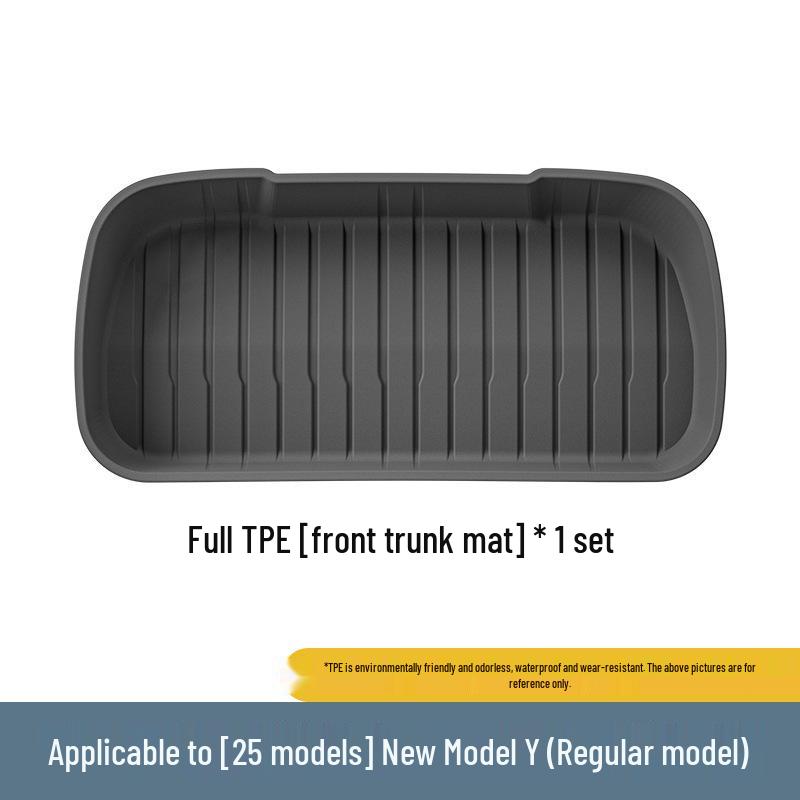 Fits 25 Tesla Model Y models: TPE full-coverage door sill protectors and trunk mats.