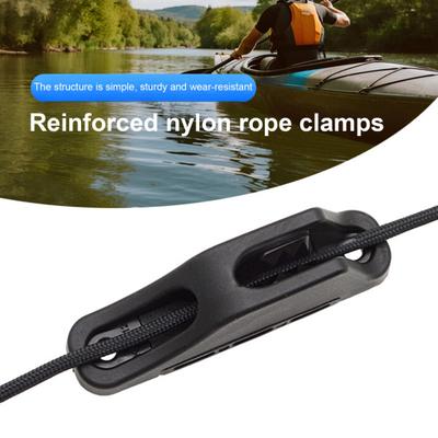 Nylon Kayak Cord Lock Cleat Self-Lock Rope Cord Tensioner Runner Quick Grip Soft Rope Tensioning Slider for Canoeing Kayak Surfing Accessories
