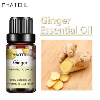 PHATOIL 5 ml/10 ml/15 ml/30 ml/100 ml Olio essenziale puro allo zenzero per la crescita dei capelli, per rafforzare l'immunità, umidificatore, aromaterapia, olio idrosolubile