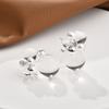 temperament elegant transparent crystal ball stud earrings set with zirconium unique personality Internet celebrity earrings fashion commuter earrings