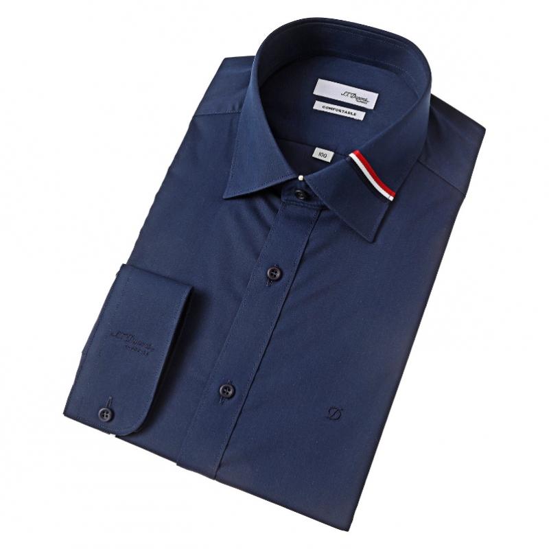 S.T. Dupont Long Sleeve Slim Fit Navy Shirt Se5fm22ls932sny