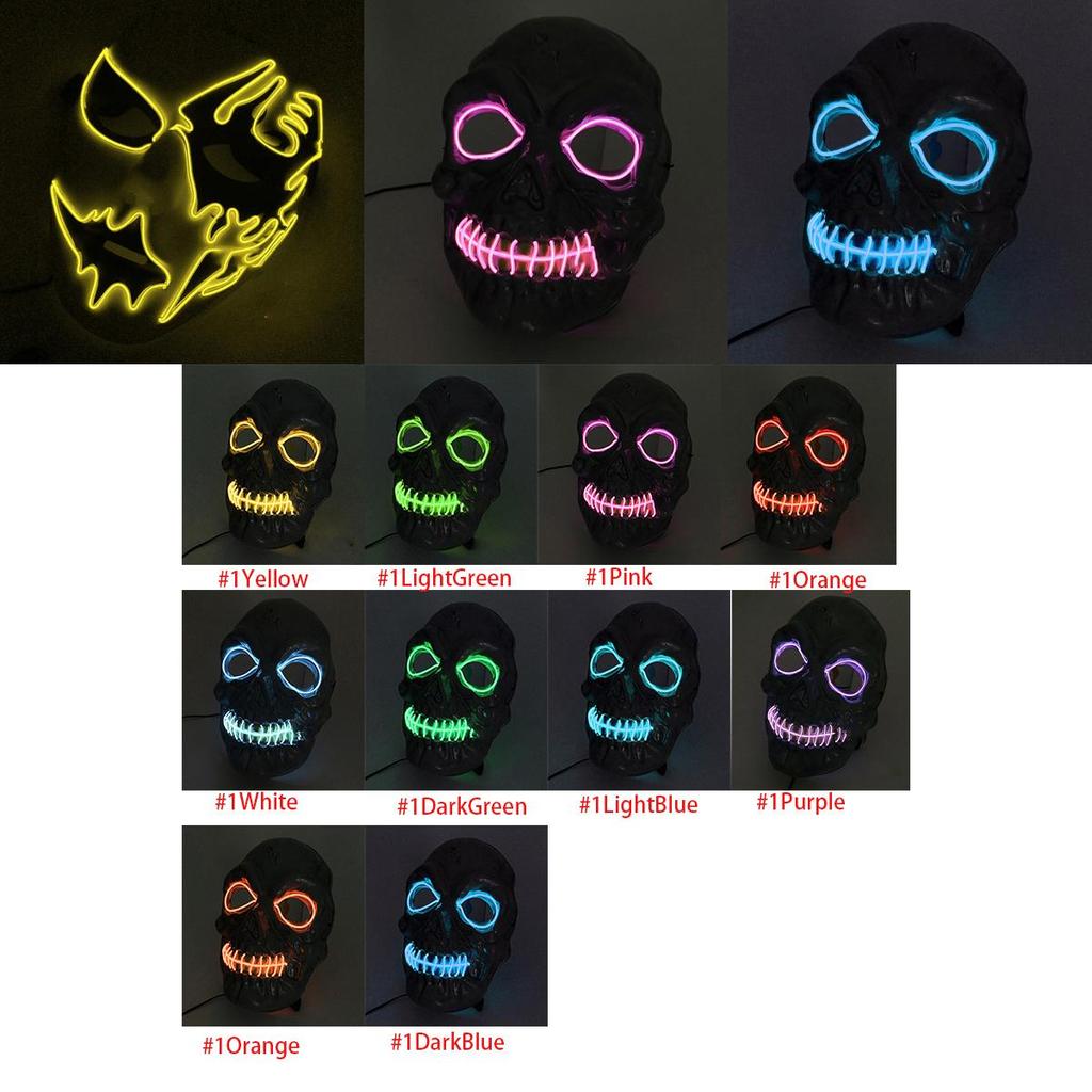 Premium Face Mask With Led Light Ideal For Halloween Dance Party Cosplay Decor