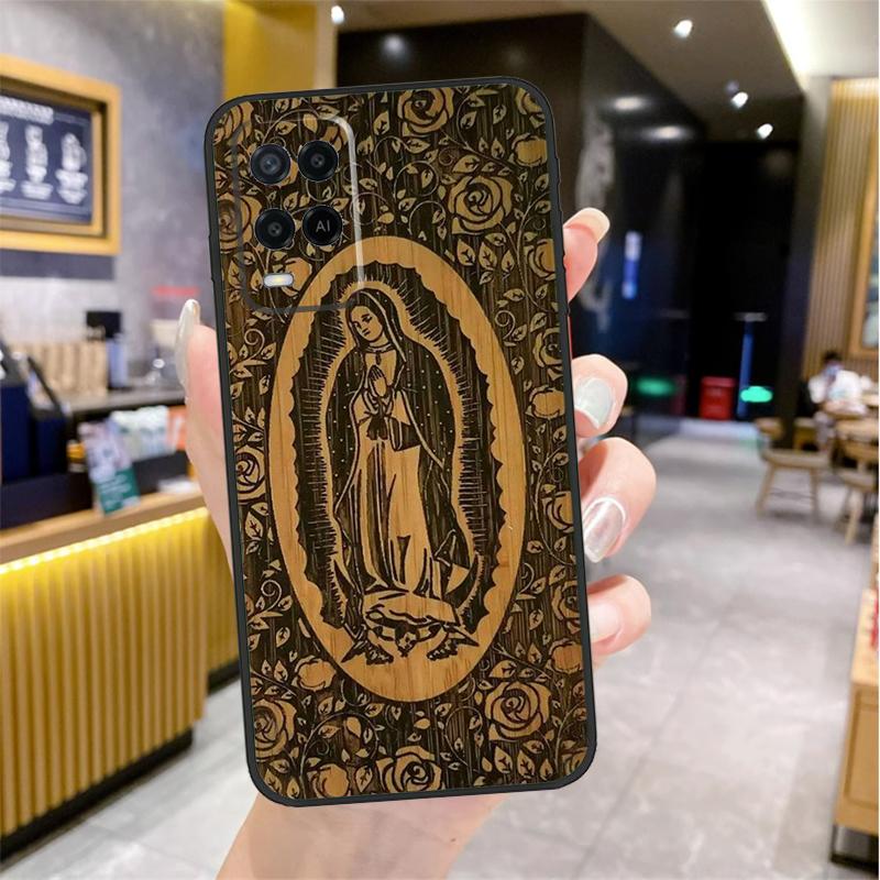 Guadalupe San Judas Wood Case For Oppo A5 Pro A15 A17 A57 A77 A60 A80 A40 A18 A38 A58 A78 A98 A96 A76 A16 A94 A74 A54