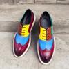 Chaussures Oxford à Talonnettes pour Homme Cuir Multicolore à Lacets Chaussures Business Casual pour Mariage Fête Occasion Formelle