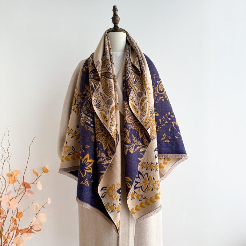 New cashew flower jacquard scarf women's autumn and winter fashion imitation cashmere shawl thickened warm scarf