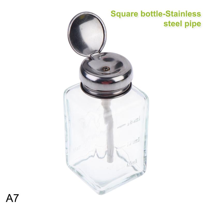 Empty Glass Nail Polish Remover Dispenser Refillable Press Pump Bottle Makeup Manicure Accessories