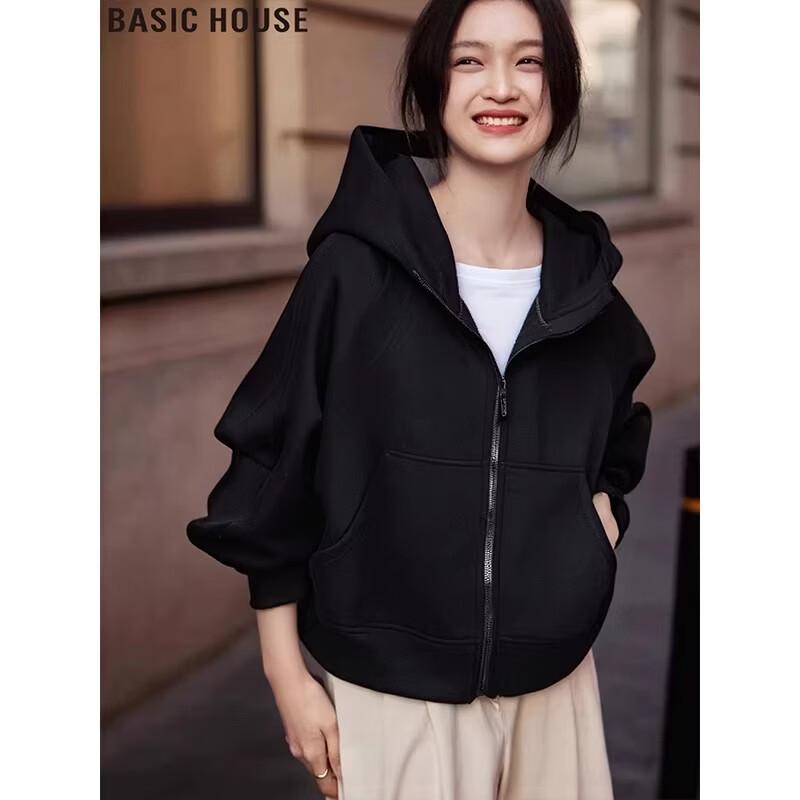 Basic House Women s Hooded Zip-Up Sweatshirt M