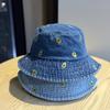 New Spring/Summer Avocado Denim Fisherman Hat for Women, Face-Covering, Face-Slimming, Spring and Autumn Bucket Hat2026Trendy sun hat
