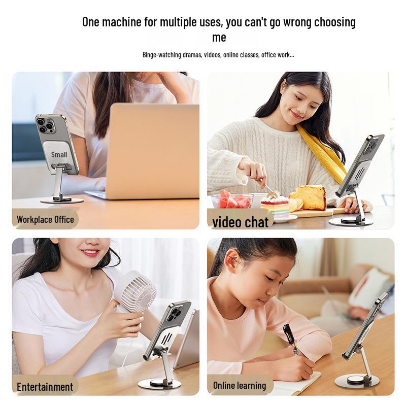 All-Metal Rotating Aluminum Desktop Tablet and Phone Stand