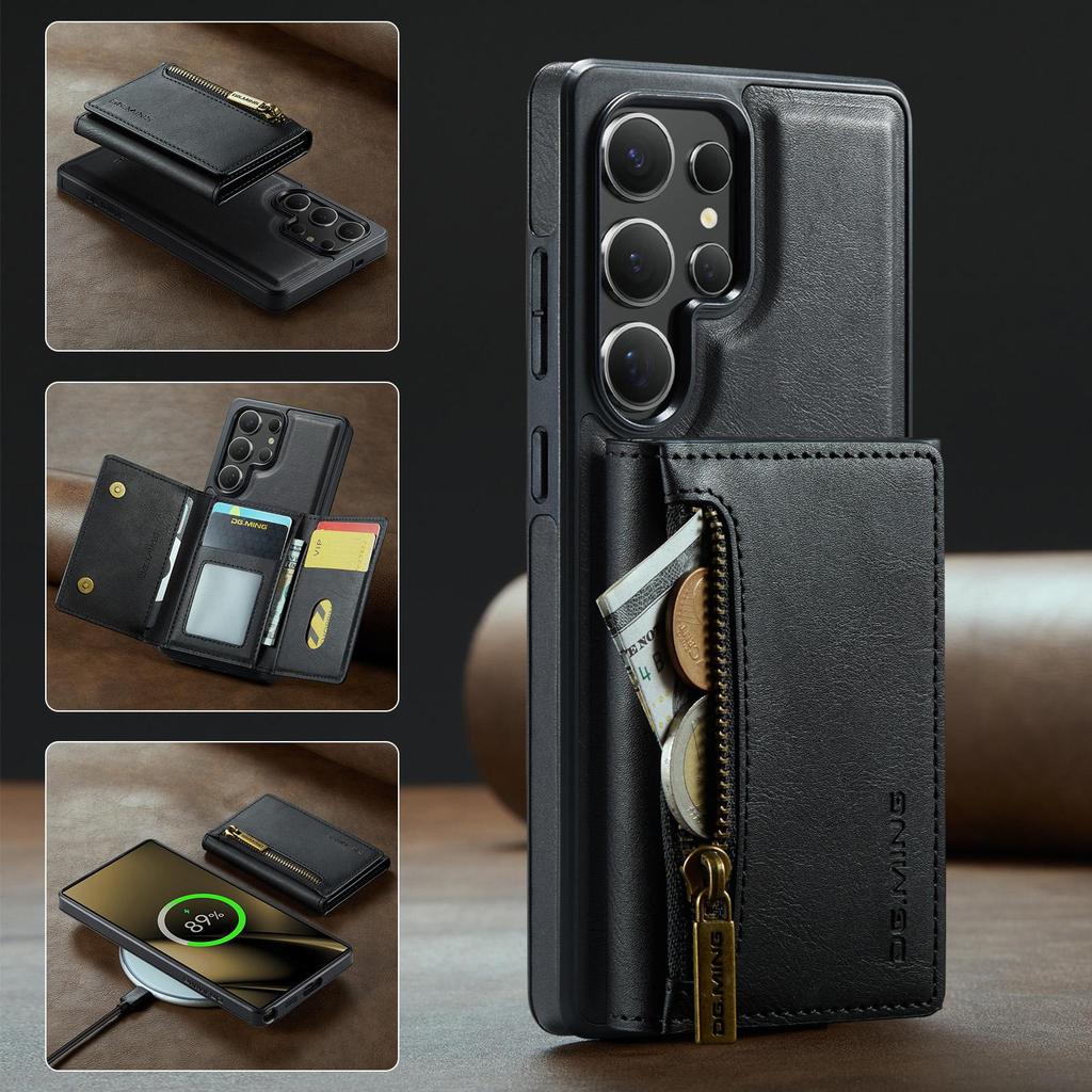 Odpinany na zamek magnetyczny skórzany portfel etui z podstawką na telefon dla iPhone 17 Air 16 15 Plus 13 12 Pro Max Samsung S25 S24 S23 Ultra Google Pokrowiec z przegródką na karty