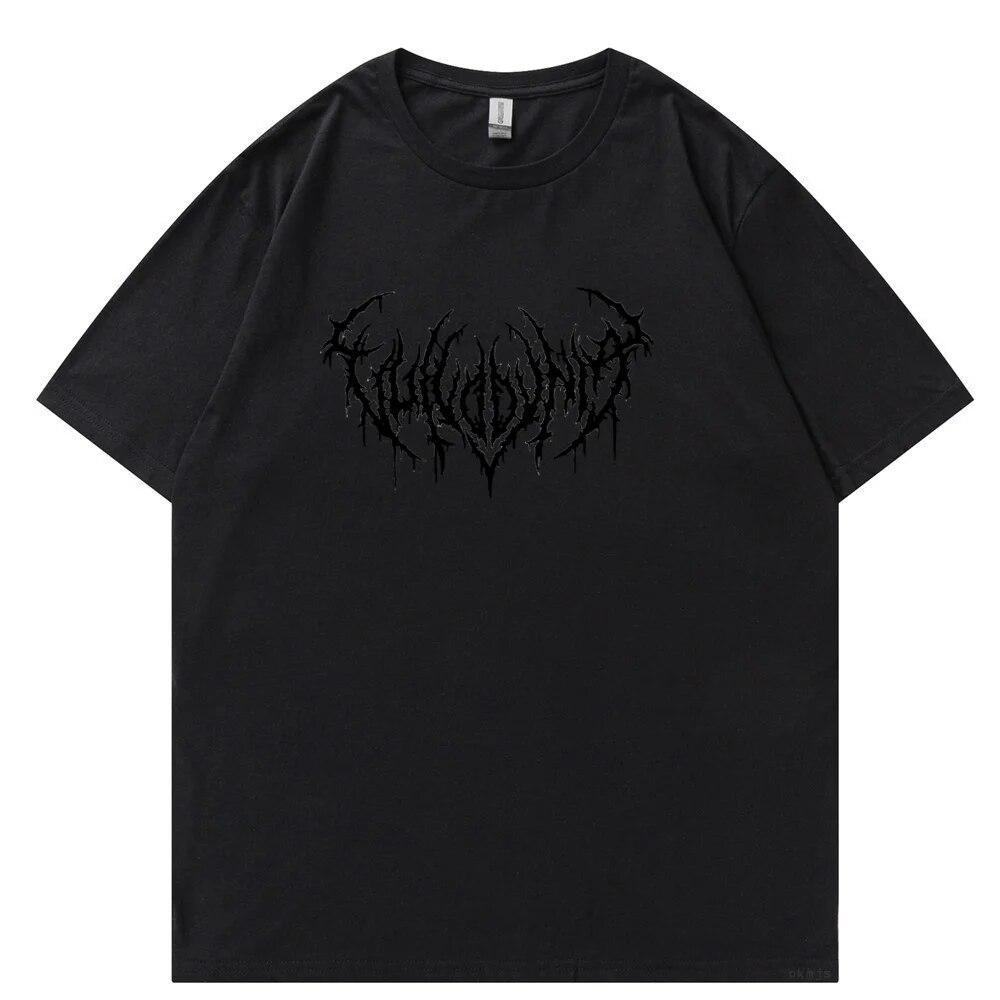 Hip Hop Gothic Street Punk Unisex T-shirts Korean Black Oversized Tshirt Toppar Harajuku Grafisk Tshirt WoUnisex Unisex Tops Tee