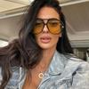 Oversized Women Sunglasses Fashion Large Size Yellow Lens Sun Glasses designer luxury UV Protection Glasses