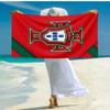 proof beach towel with Portugal Football team pattern - soft,absorbent,quick-drying,machine washable - perfect for swimming,camping,bathing