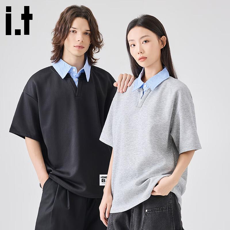 :CHOCOOLATEit Men's Faux Two-Piece Polo T-Shirt