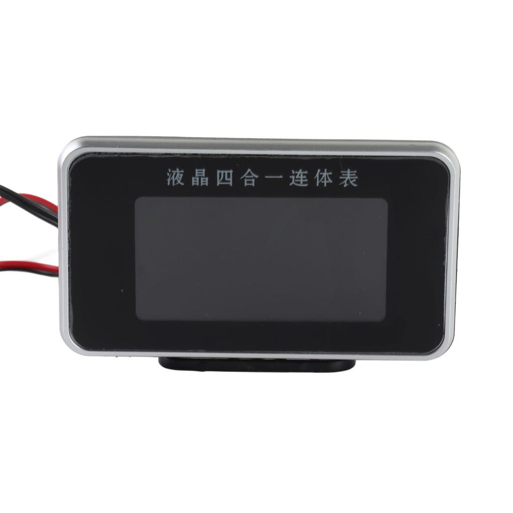 4 In 1 Vehicle Instrument LCD Digital Display Oil Pressure Voltage Water Temperature Fuel Gauge Black 9 36V