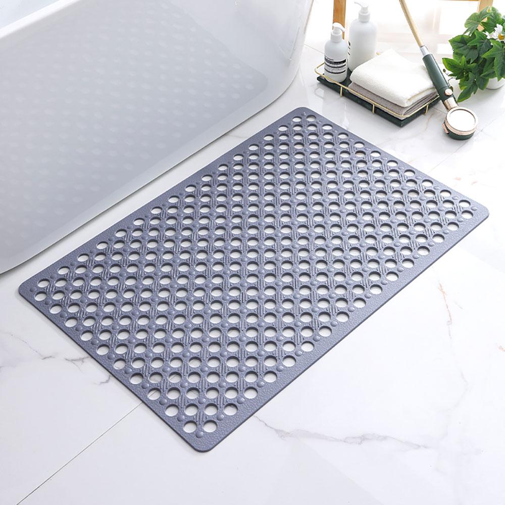

Silicone world Anti-skid Bathroom Mats Shower With Porous Water Leakage Bathtub Mat Suction Cup With Drain Hole Carpet Floor Mat 75CMx43CM серый