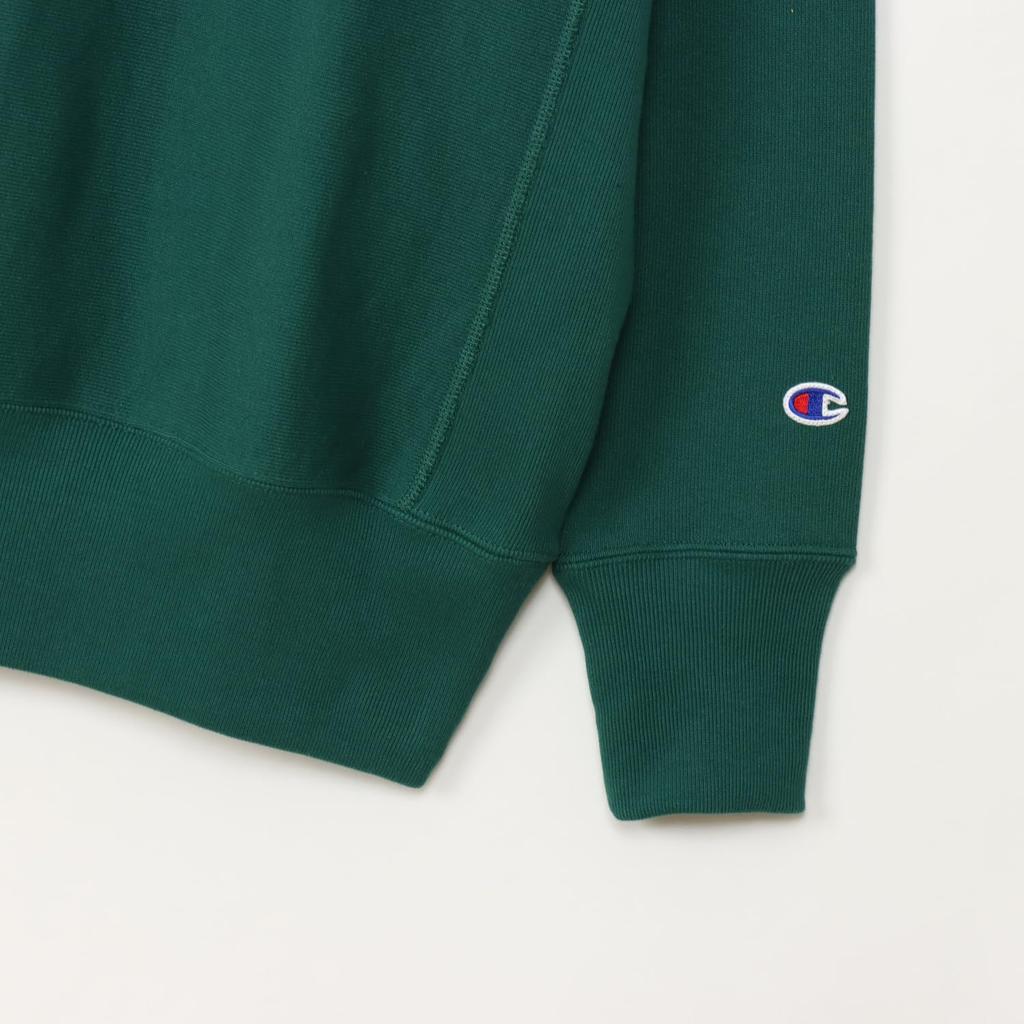 Sweatshirt Langarm Rundhals Gebürstetes Futter Grafikdruck REVERSE Rundhals Sweatshirt Dunkelgrün [Champion] 11,5 oz WEAVE(R) C3-A022 Herren