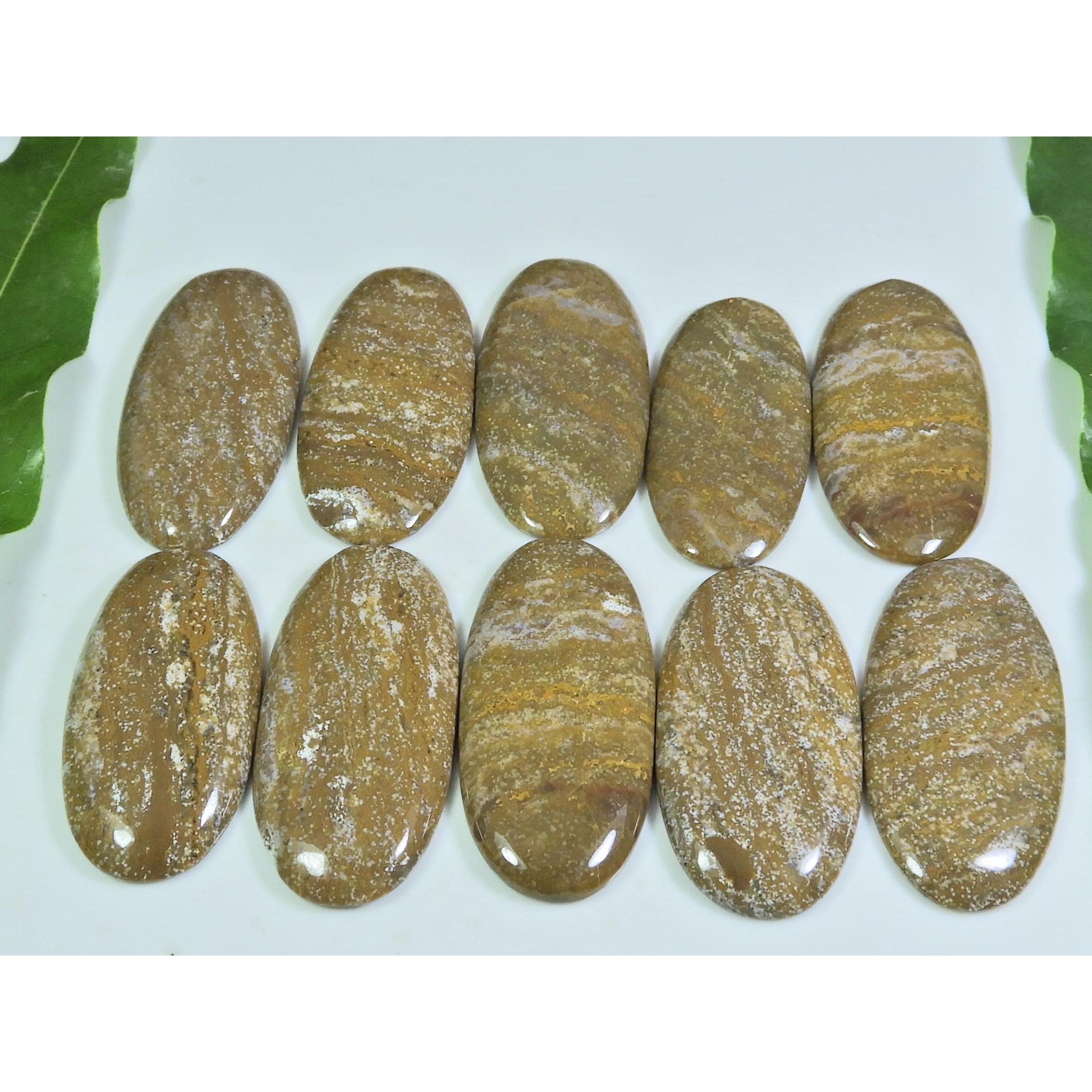 

294Cts. Натуральный Океанический Яшма Овальный Кабошон Свободный Драгоценный Камень Лот 10 шт. A-191