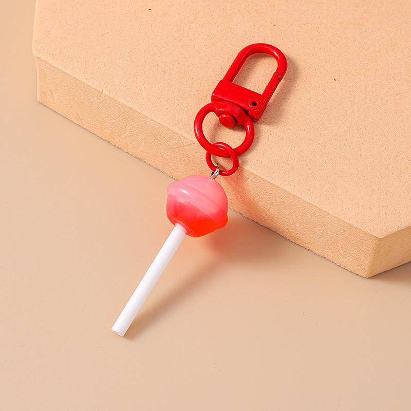 Cute Resin Candy Lollipop Keychain Mini 3D Simulation Food Key Rings for Women Girls Handbag Pendant DIY Kids Jewelry Gifts