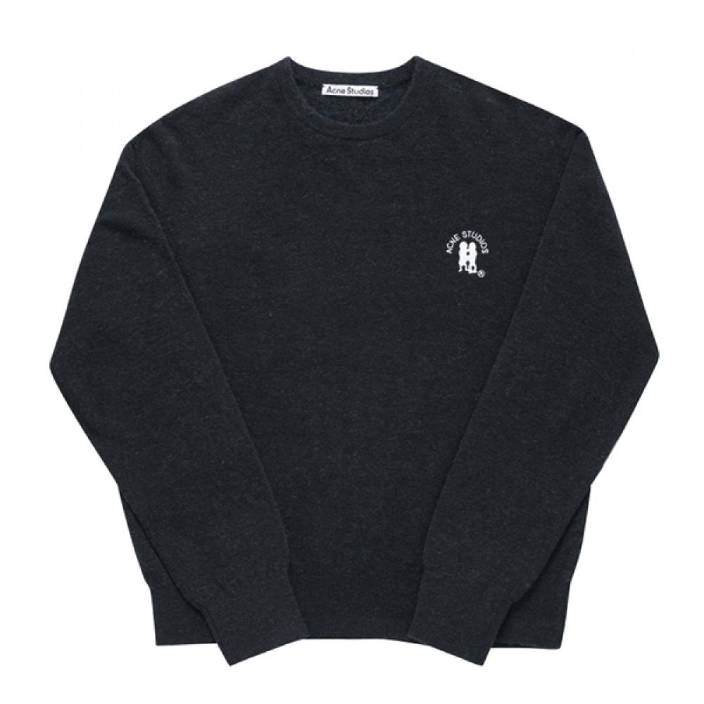 

Acne Studio B60293 Dark Navy Melange Logo Embroidery Men S Knit B60293 DARK NAVY MELANGE (M)