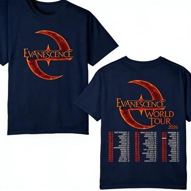 Evanescence Tour 2026 Concerto Maglietta in Puro Cotone Comoda Traspirante Alta Qualità Estiva Nuova Abbigliamento Unisex Donna T Shirt