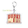 Classic Dubai City Travel Keychains Dxb Airport Tickets Key Chain Ring for Bag Hero Pendant Keyring Jewelry Fans Gifts