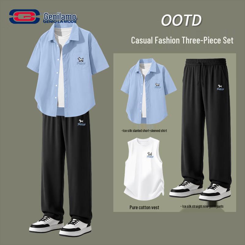 

Men s Summer Casual Sports 3-Piece Set 2XL