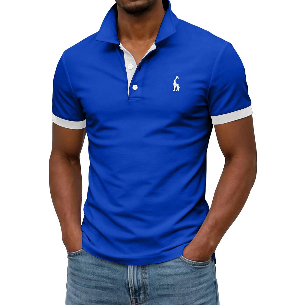 Men's Summer Button Lapel Loose Short Sleeve Top Men's Casual Fashion Top