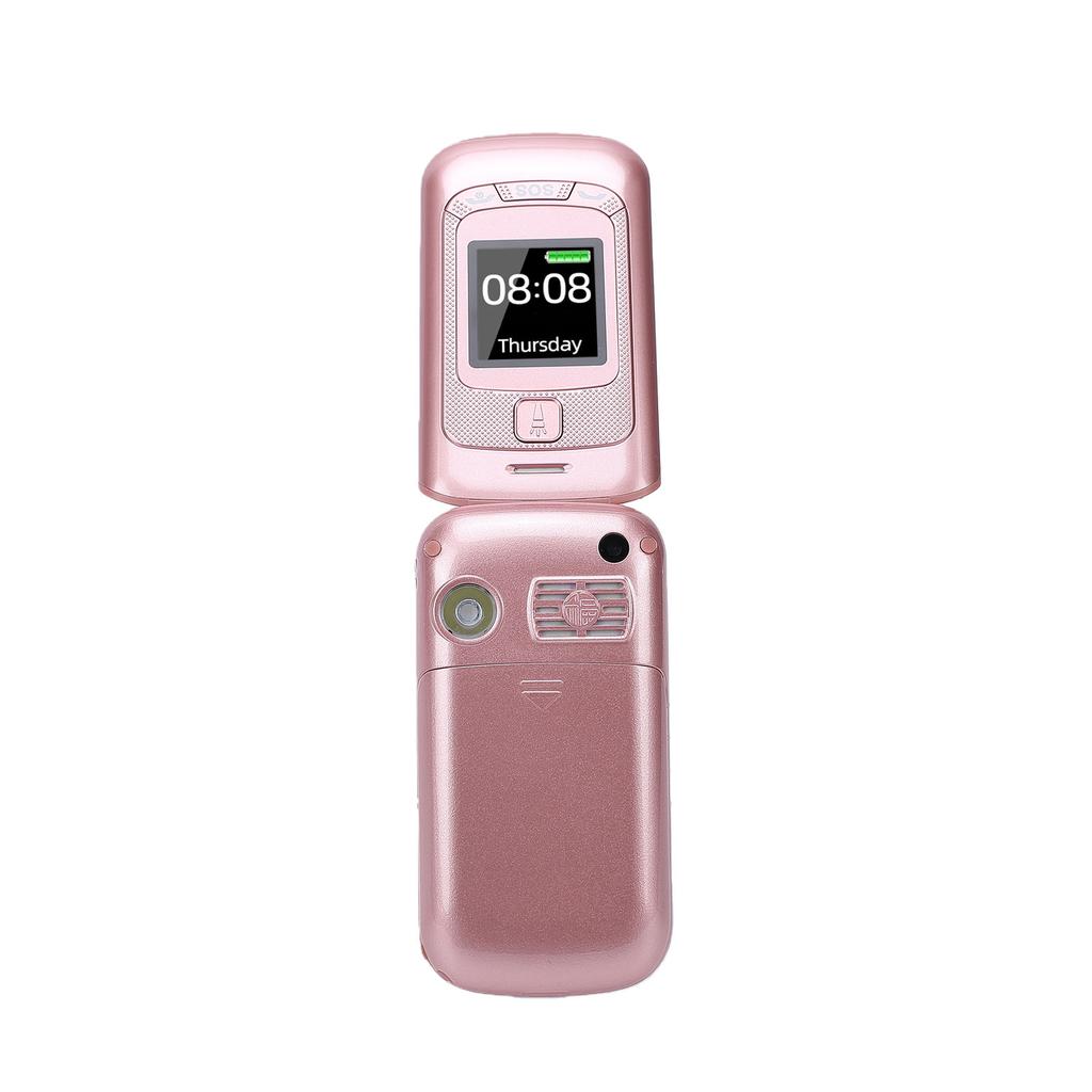 Flip Phone Unlocked GSM 2G Cell Phone with Dual SIM Slots 2.4 Inch + 1.4 Inch Color Screen Large Keys Loud Speaker US