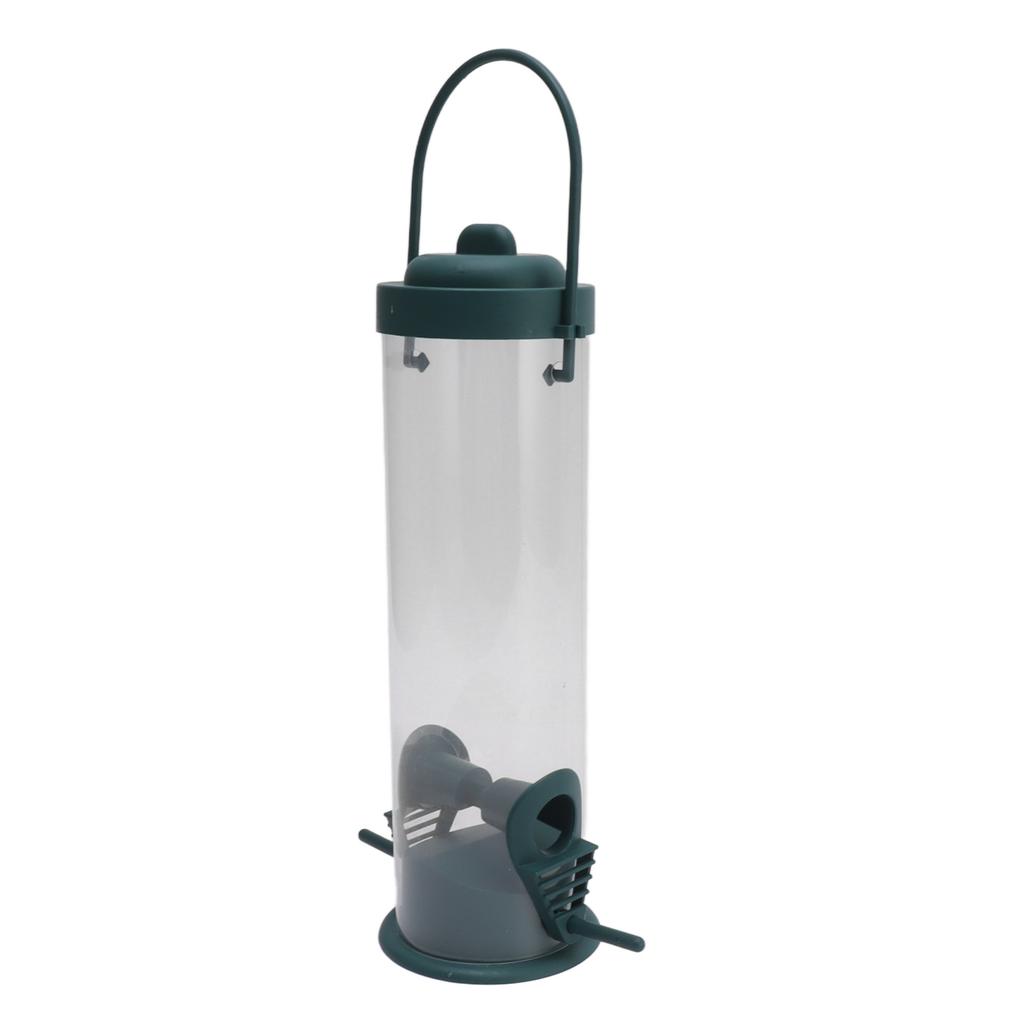 2 Set Bird Tube Feeder Plastic Transparent Hanging Finch Feeder Garden Decoration with 2 Vents 2 Ports