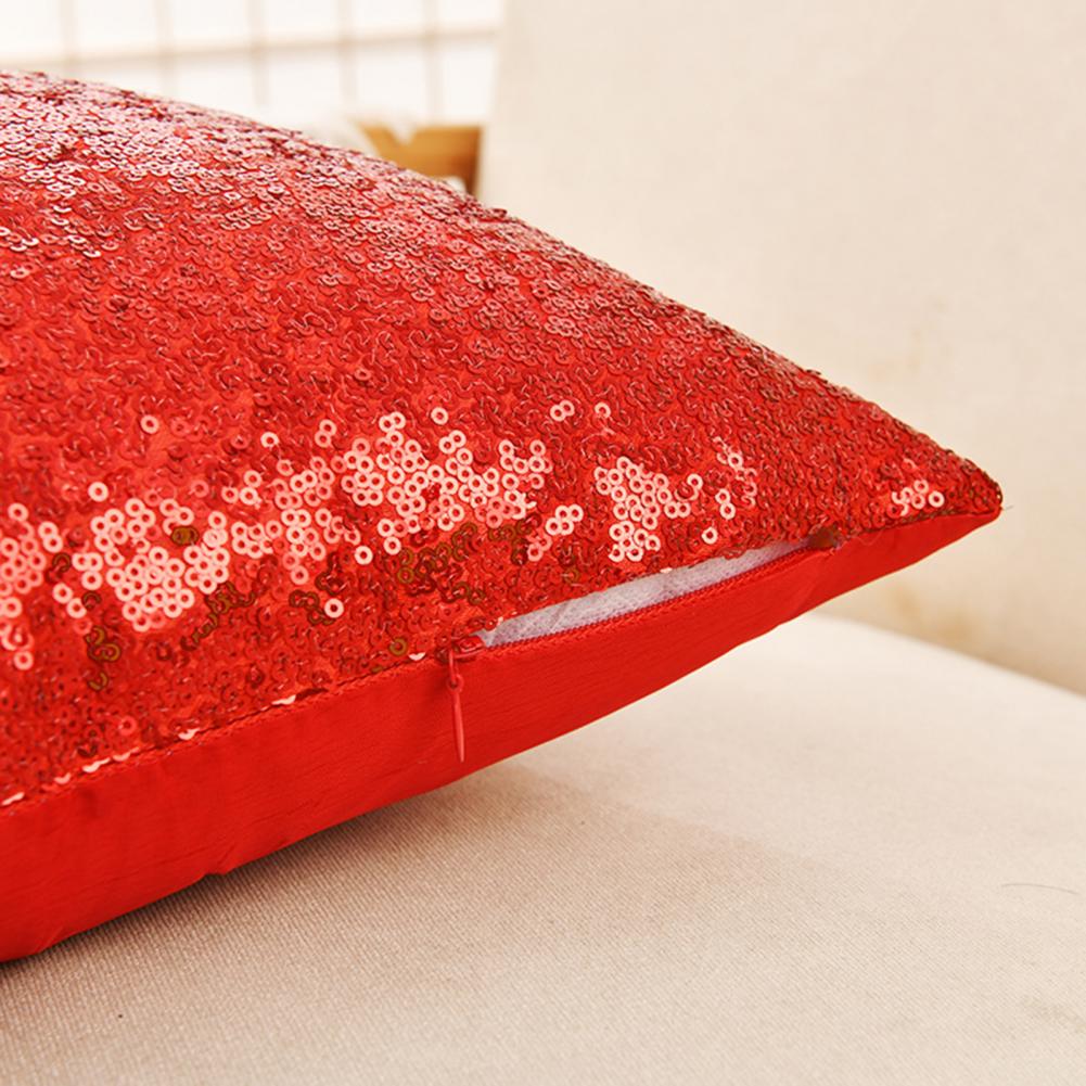 40cm Pailletten Kissenbezug Glänzend Funkelnd Dekorative Kissenhülle Gold/Silber/Rot Für Sofa Bett Sofa Party Dekoration